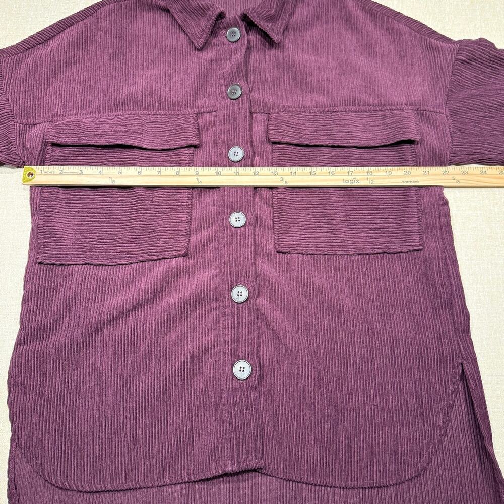 Zara Oversized Plum Corduroy Shacket Button Down Shirt Jacket Size Small - Picture 7 of 8